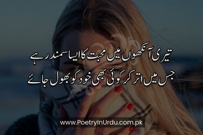 love poetry on eyes in urdu text